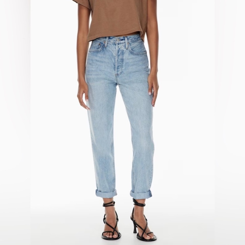 Denim Forum Light Blue High-Rise Wide Leg Jeans - Picture 4 of 12